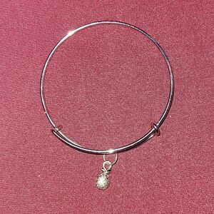 Silver Pineapple pineapple charm Bracelet W Earings